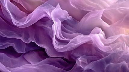 Fototapeta premium A collection of abstract purple waves, flowing across the frame, with smooth, wavy curves that suggest movement and depth.
