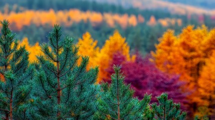 A group of pine trees in the middle of a forest