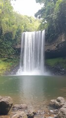 Waterfall in day time of Lao, good scenery for tourist destination.