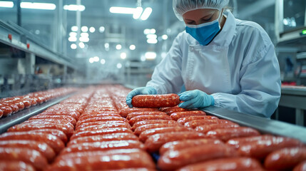 Quality inspection process in food production facility during daylight hours