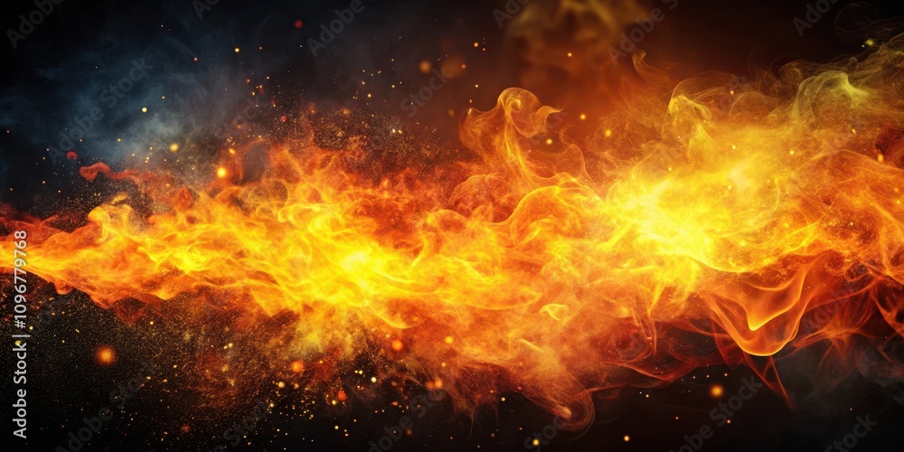 Aufkleber fiery abstract background with dynamic fiery smoke and sparks swirling in a chaotic dance of heat an