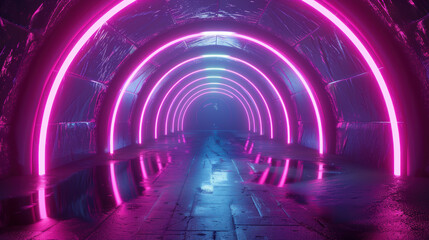 Cyber neon tunnel