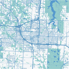 Map of Lee in Missouri in a professional blue style. Contains layered vector with roads water, parks, etc.