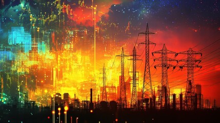 Fototapeta premium Vibrant Stock Market Graph with Colorful Abstract Background Representing Financial Trends and Data Visualization in a Digital Era