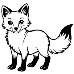 Christmas Playful Arctic Fox with white background