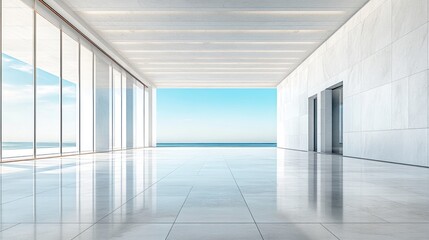 Ocean View Modern Hallway: Minimalist Architecture and Design