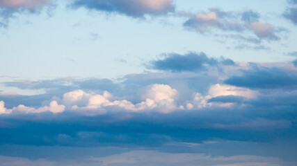 The photo shows a close-up of the evening sky