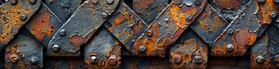 Rustic Metal Texture with Interlocking Panels