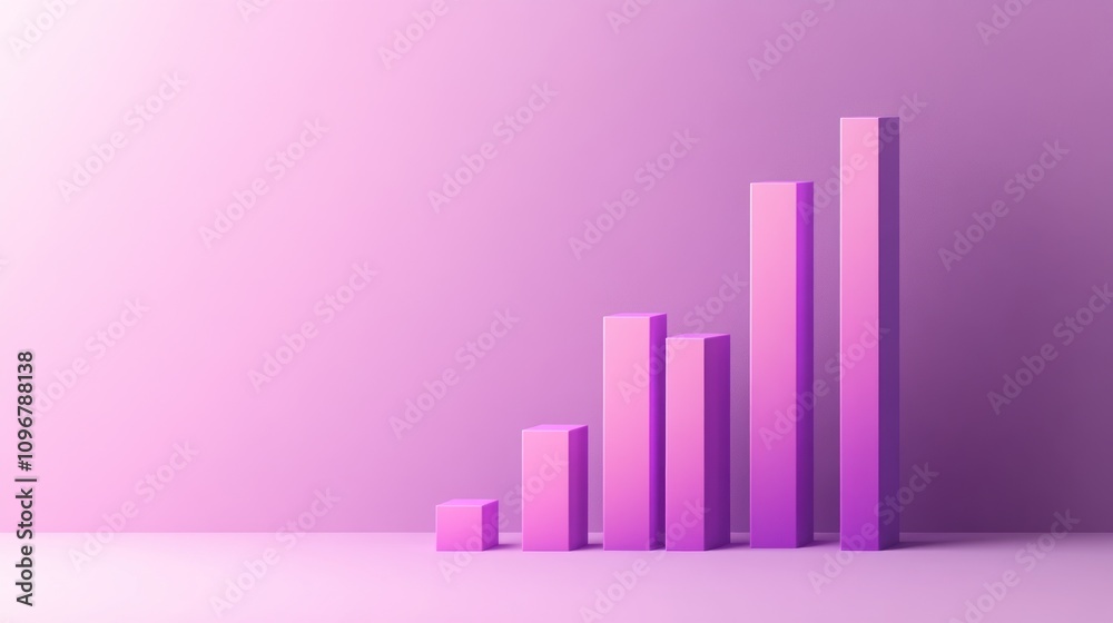 Poster a gradient pink background with ascending purple bars representing growth or progress.