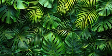 Tropical Green Leaves Background
