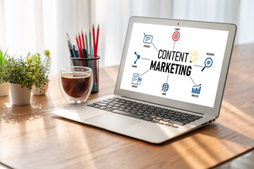 Fototapeta premium Content marketing for modish online business and e-commerce marketing strategy