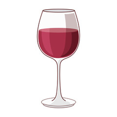 Red wine glass isolated on white background.