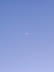 Clear half moon with clear sky