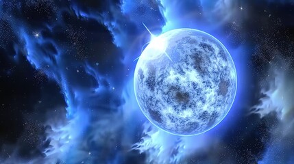 Obraz premium Star_Earth_Sky_Blue_Cosmic_Texture_Blue