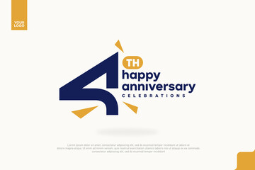 4th Happy Anniversary number type