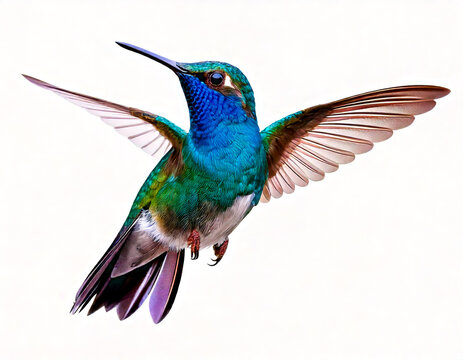 vibrant illustration of a hummingbird in flight with wings outstretched
