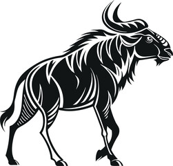 Obraz premium Ox, African Ox silhouette vector art illustration 