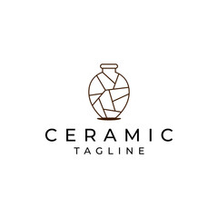 Clay ceramics logo design vector