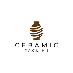 Clay ceramics logo design vector