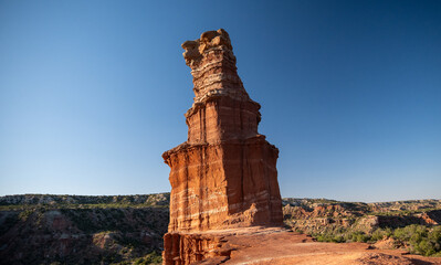 Palo Duro Canyon: The Majestic Lighthouse Formation at Sunset
