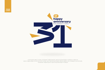 31st Happy Anniversary number type