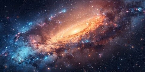 Fototapeta premium Cosmic Swirl: A Galaxy in Motion