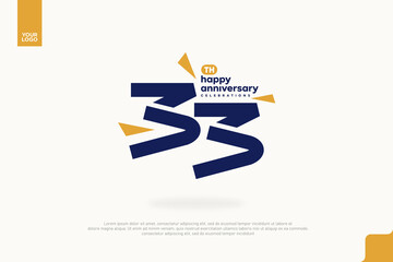 33rd Happy Anniversary number type