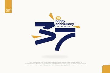 37th Happy Anniversary number type