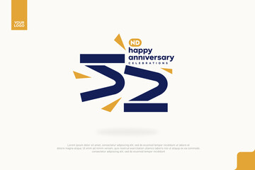 52nd Happy Anniversary number type