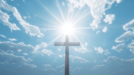 Majestic Cross Under Blue Sky