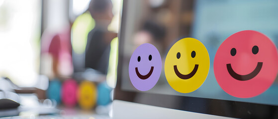 "Analyzing Customer Satisfaction Metrics: Insights Displayed on Computer Screen for Enhanced Business Performance"