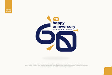 60th Happy Anniversary number type