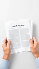 Unfolding the stories of today with a bold newspaper design on a clean white background for contemporary media dialogue