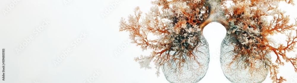 Aufkleber abstract representation of lungs resembling coral structures, symbolizing nature and health.