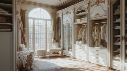 Opulent Elegance: A Spacious and Luxurious Dressing Room