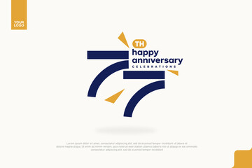 77th Happy Anniversary number type