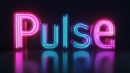Neon Pulse Text on Dark Background	