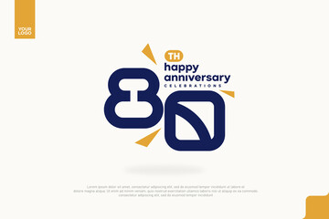 80th Happy Anniversary number type