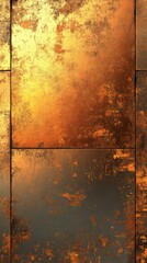 Abstract textured surface with gold, orange, and brown hues creating a warm, industrial feel.