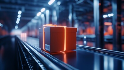 A holographic timeline displaying shipping updates, showing where a package is in real-time.