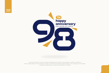 98th Happy Anniversary number type