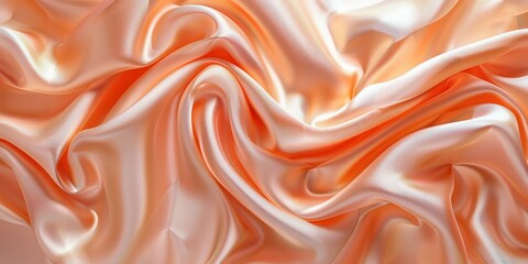 Fototapeta premium Abstract Drapery of Peach Satin Fabric