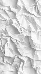Textured white crumpled paper background showcasing depth and contrast.