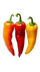 "Trio of Vibrant Habanero Peppers in Orange, Red, and Yellow: A Bold Choice for Spicy Cuisine and Gourmet Cooking"






