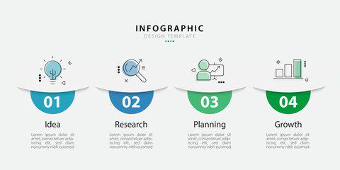 Timeline infographic template. 4 Step timeline journey, calendar Flat simple infographics design template. presentation graph. Business concept with 4 options, vector illustration.