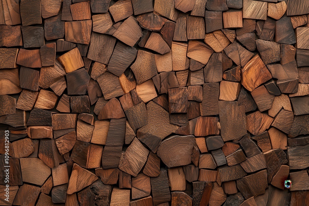 Poster a textured background of assorted wooden blocks, showcasing various shades of brown and natural patt