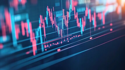 Vibrant Stock Market Concept Featuring Digital Graphs and Trend Analysis, Illustrating Financial Growth and Investment Strategies in a Modern Design Approach