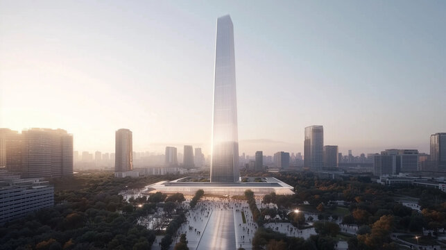 Guangzhou CTF Finance Center Modern Architecture and City View