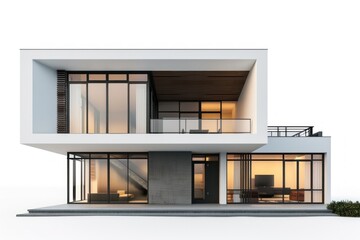 simple modern house isolated on white background