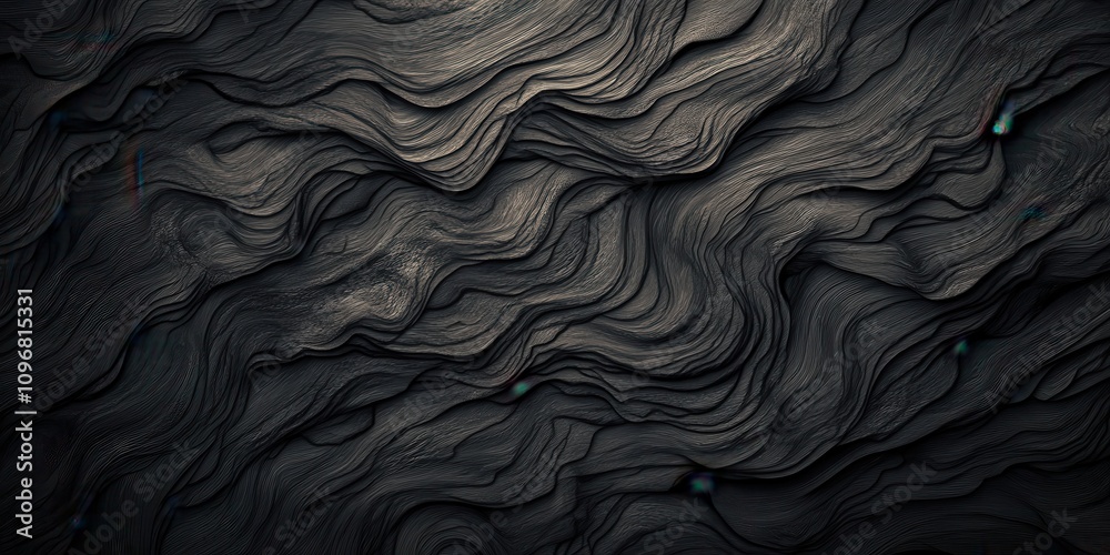 Aufkleber A textured surface with flowing, wave-like patterns in dark tones, creating a dynamic and abstract visual effect.